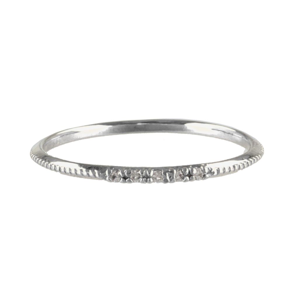 Cubic Zirconia Milgrain Ring