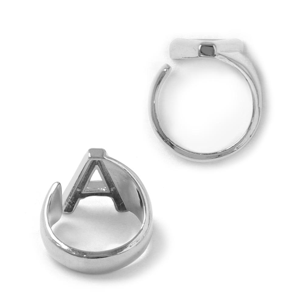 Alphabet Ring In Silver-Tone