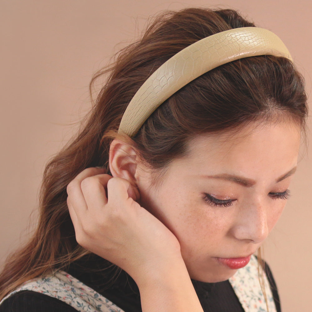 Faux Crocodile Wide Headband