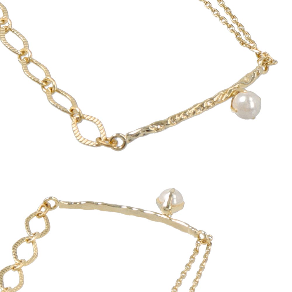 FIX Mismatched Chain Faux Pearl Bracelet