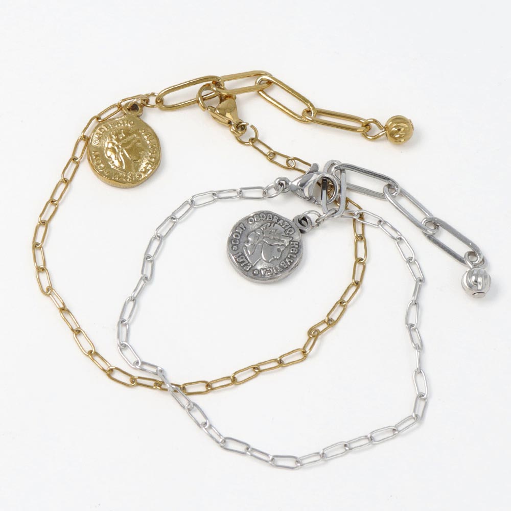 Coin Chain SS Bracelet - osewaya