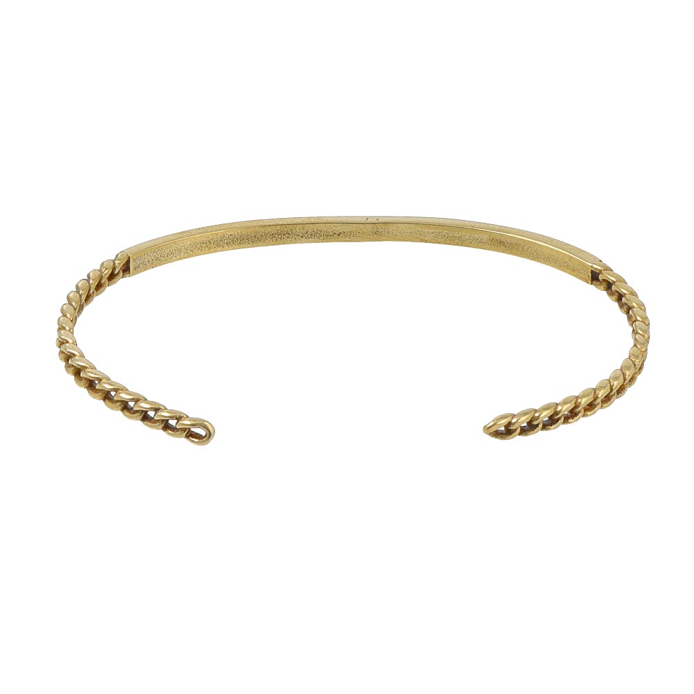 Braid Brass Open Bangle