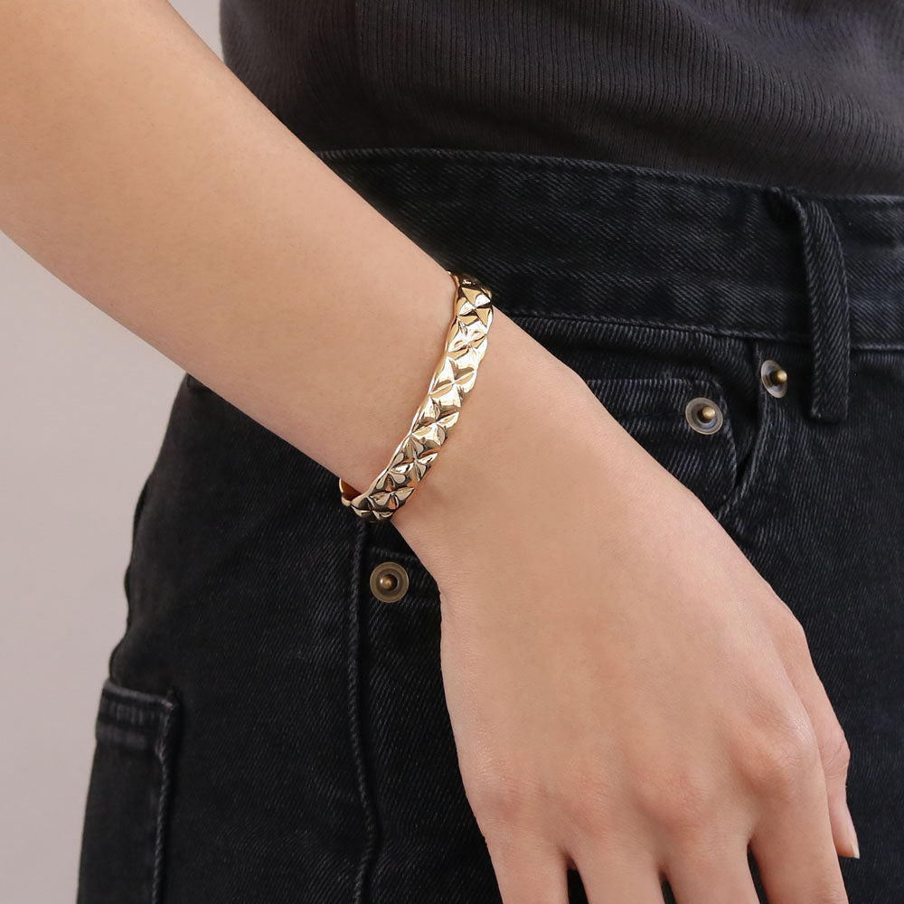 Quilted Metal Bangle