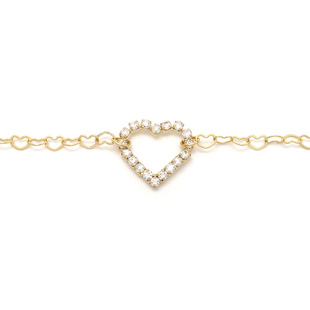 Jeweled Heart Chain Bracelet