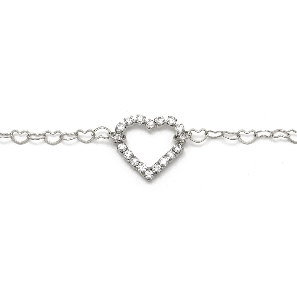 Jeweled Heart Chain Bracelet