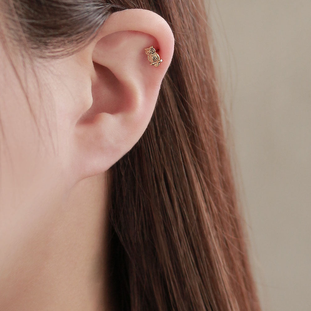 Owl Barbell Earring