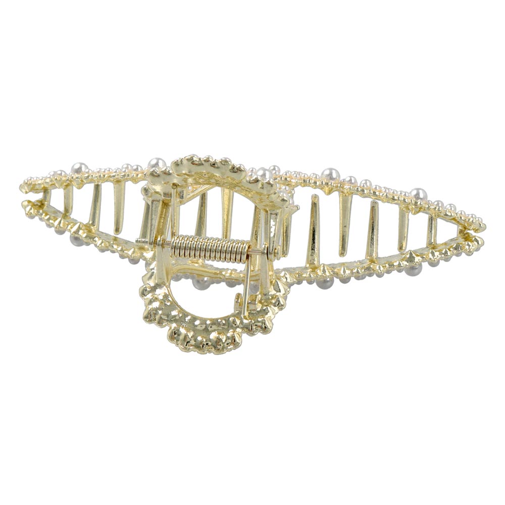 Pave Pearl T Shaped Hair Clip