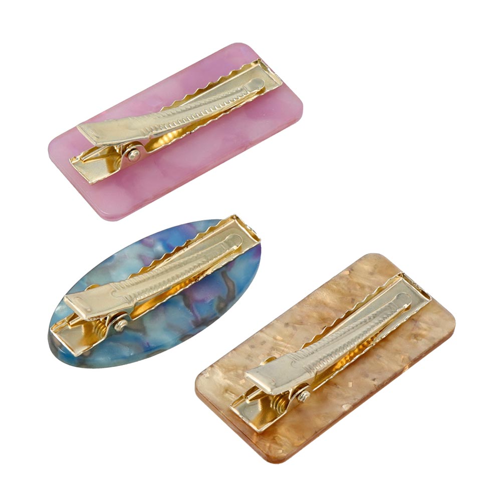 Oval and Rectagle Hair Clip Set