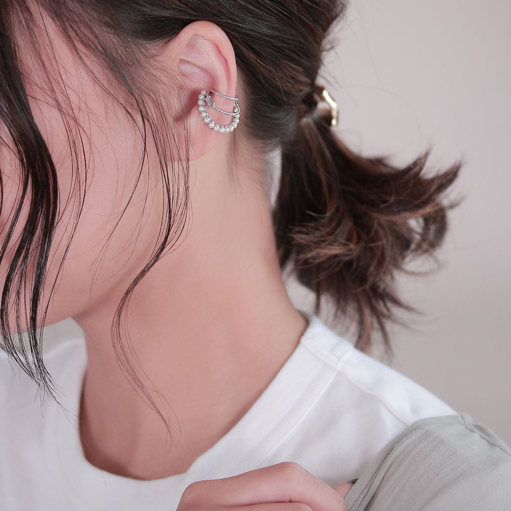 Pearl and Stone Layered Ear Cuff