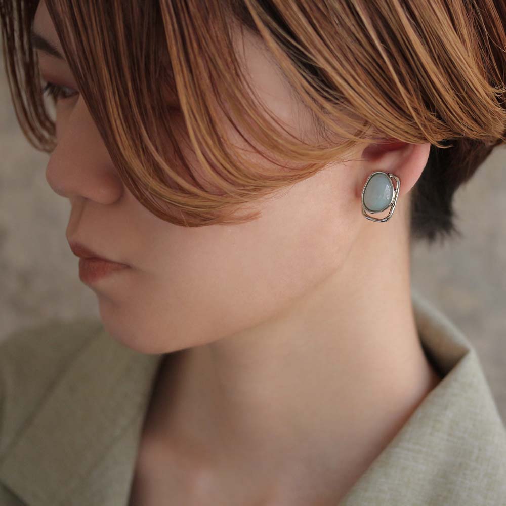 Marble Dome Clip On Earrings