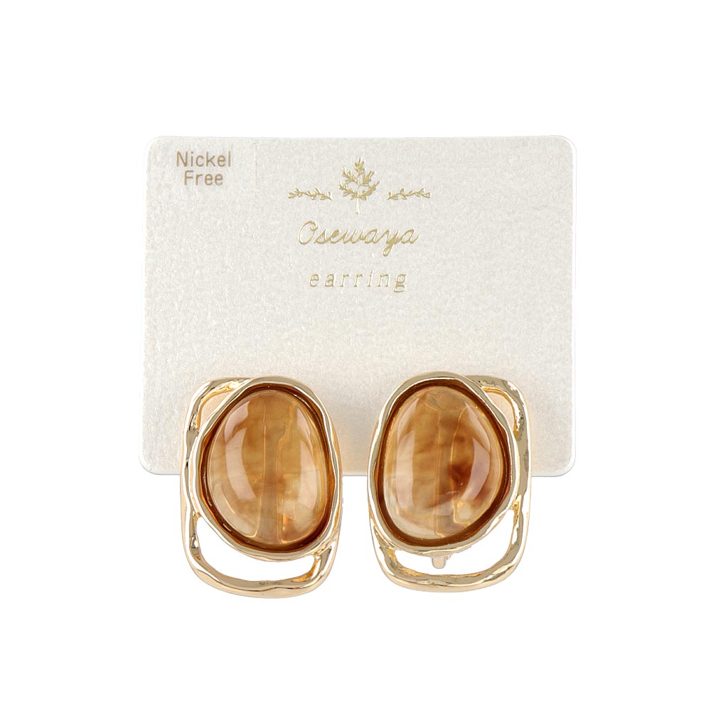 Marble Dome Clip On Earrings