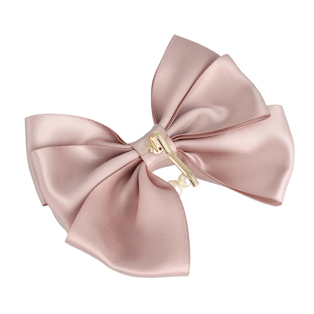 Shiny Bow Pearl Detail Ponytail Cuff