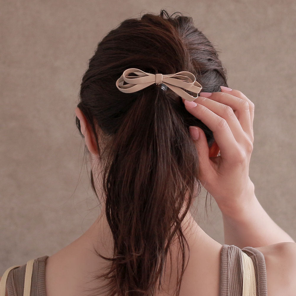 Faux Leather Bow Ponytail Cuff