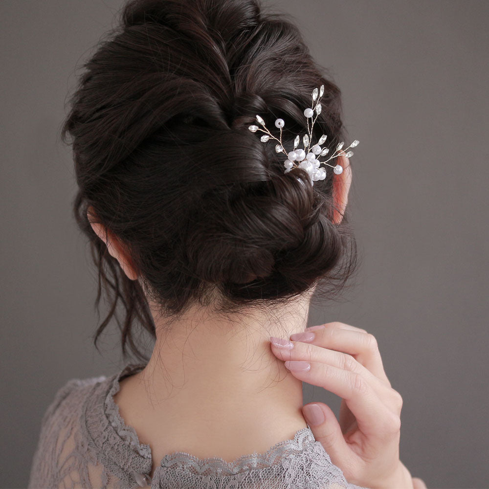 Pearl and Stone Spray Hairpin