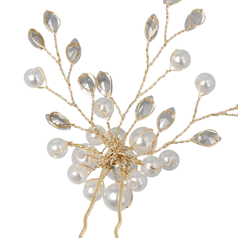 Pearl and Stone Spray Hairpin