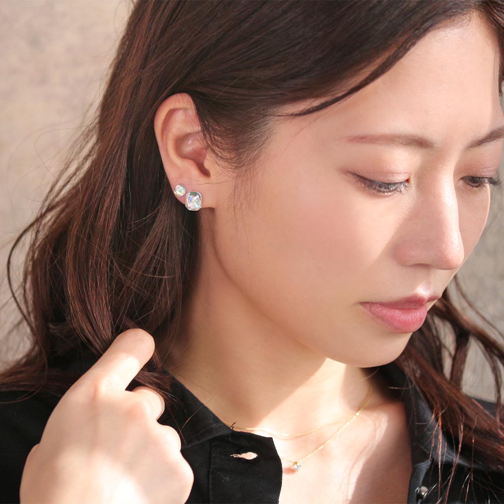 Stone Plastic Earring Set