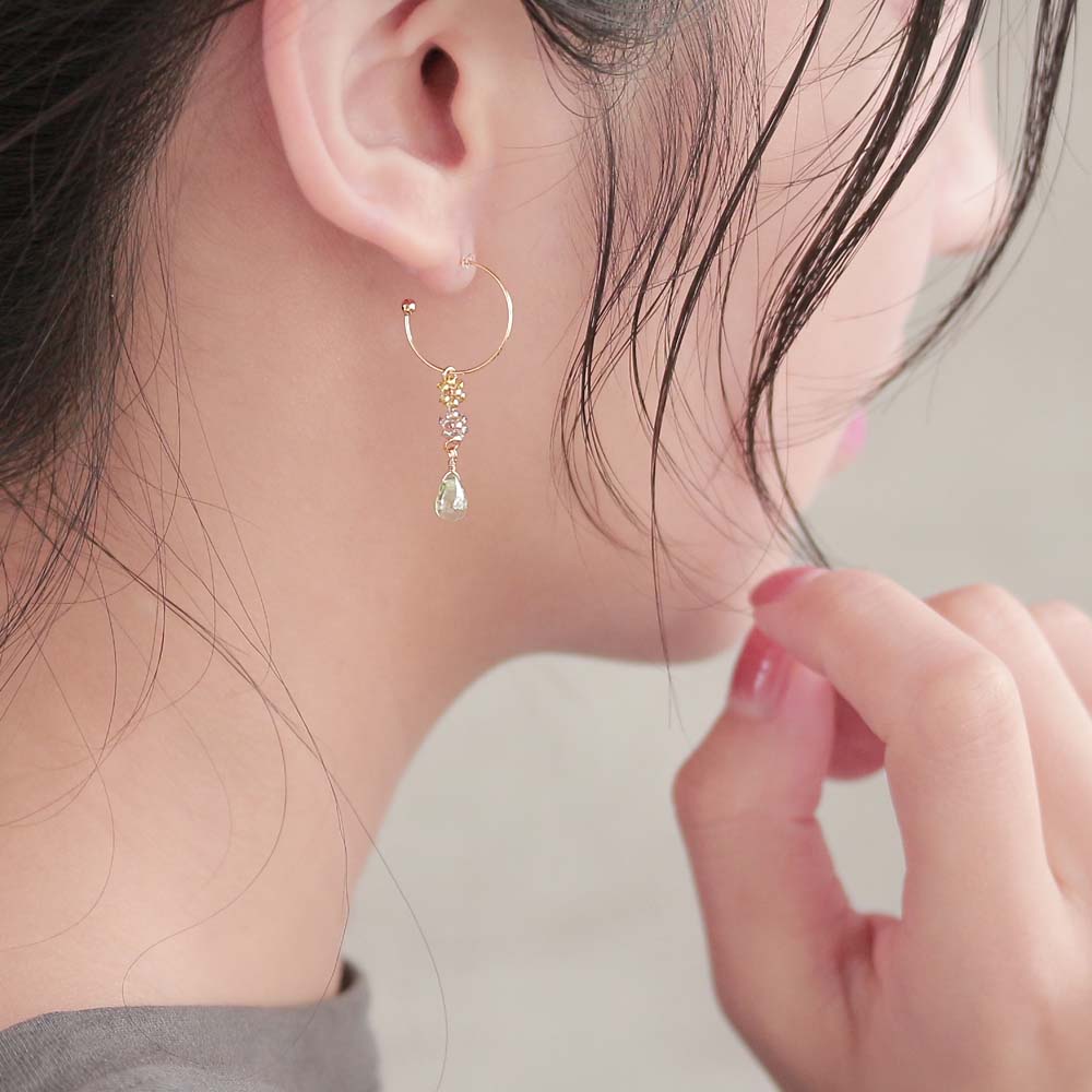 Floral C Shaped Plastic Earrings