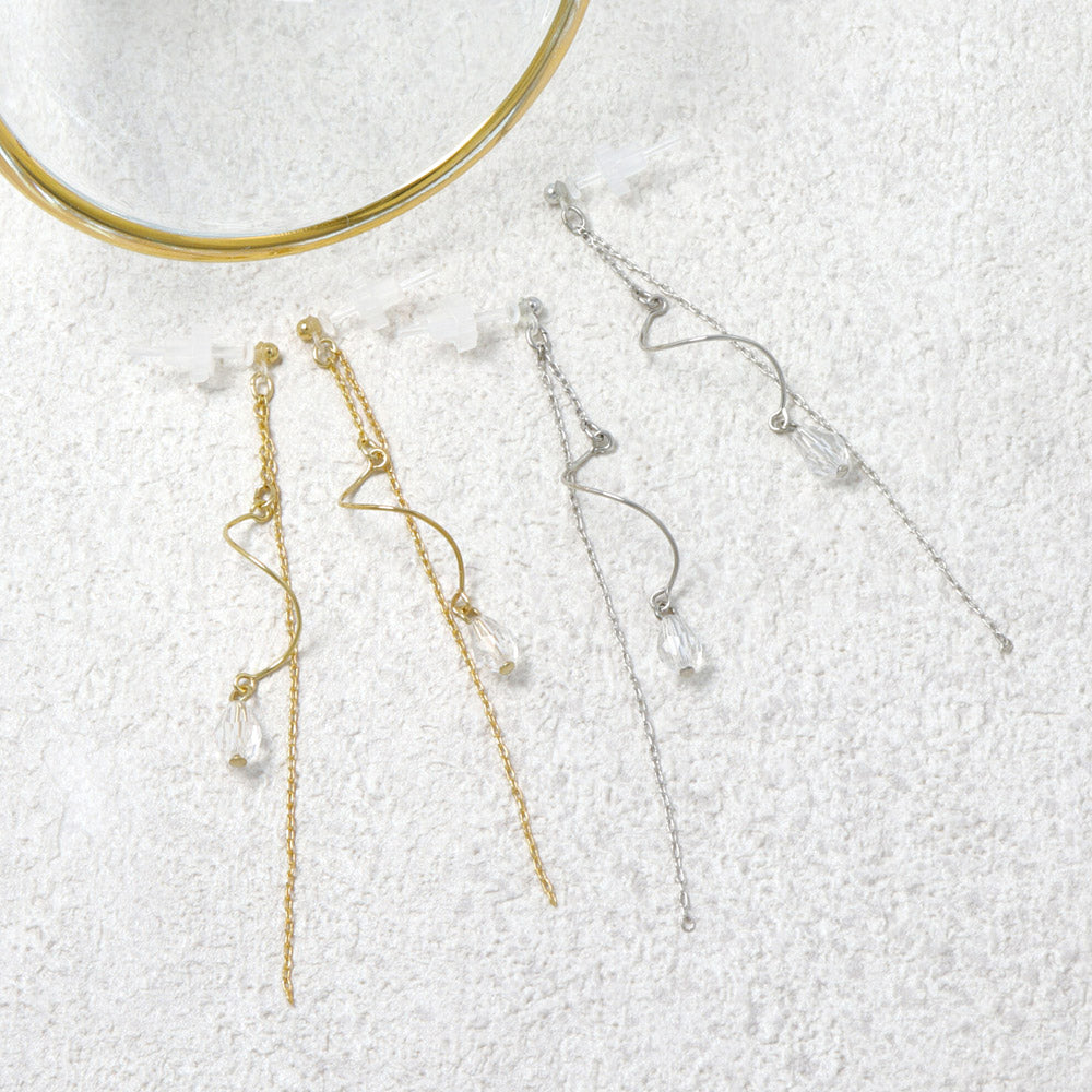Spiral and Chain Drop Plastic Earrings - osewaya
