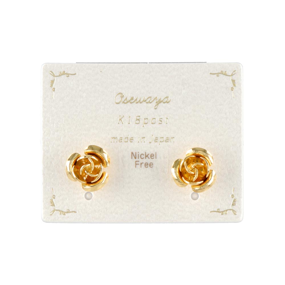 Rose 18K Gold Post Earrings