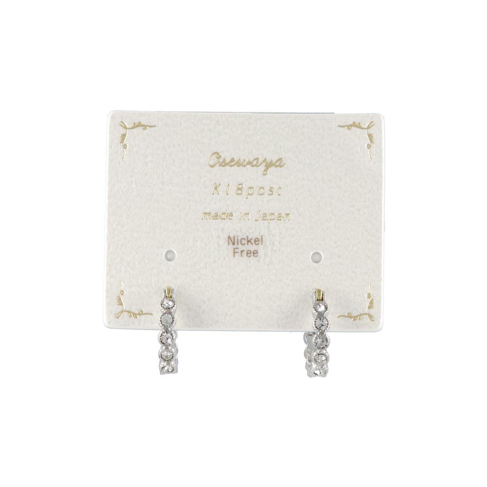 Diamante Hoop 18K Gold Post Earrings