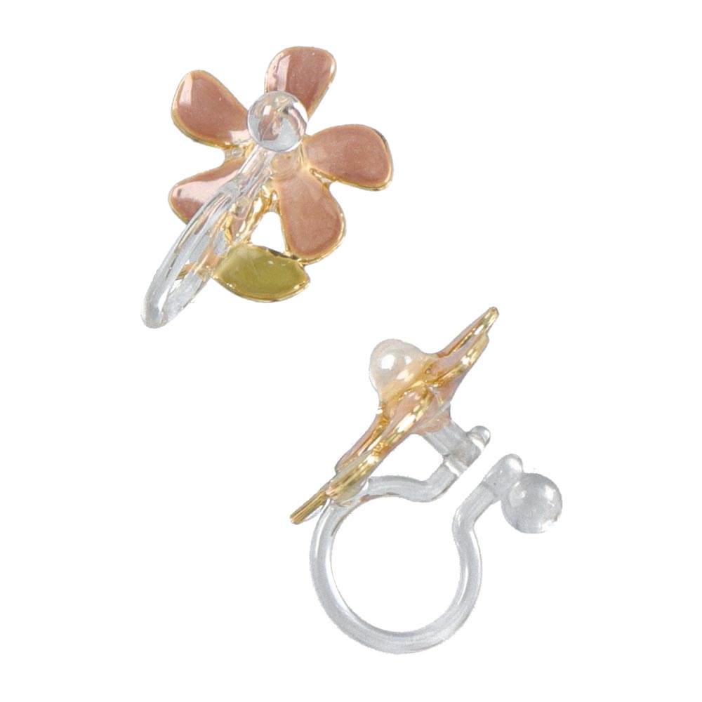 Small Flower Invisible Clip On Earrings