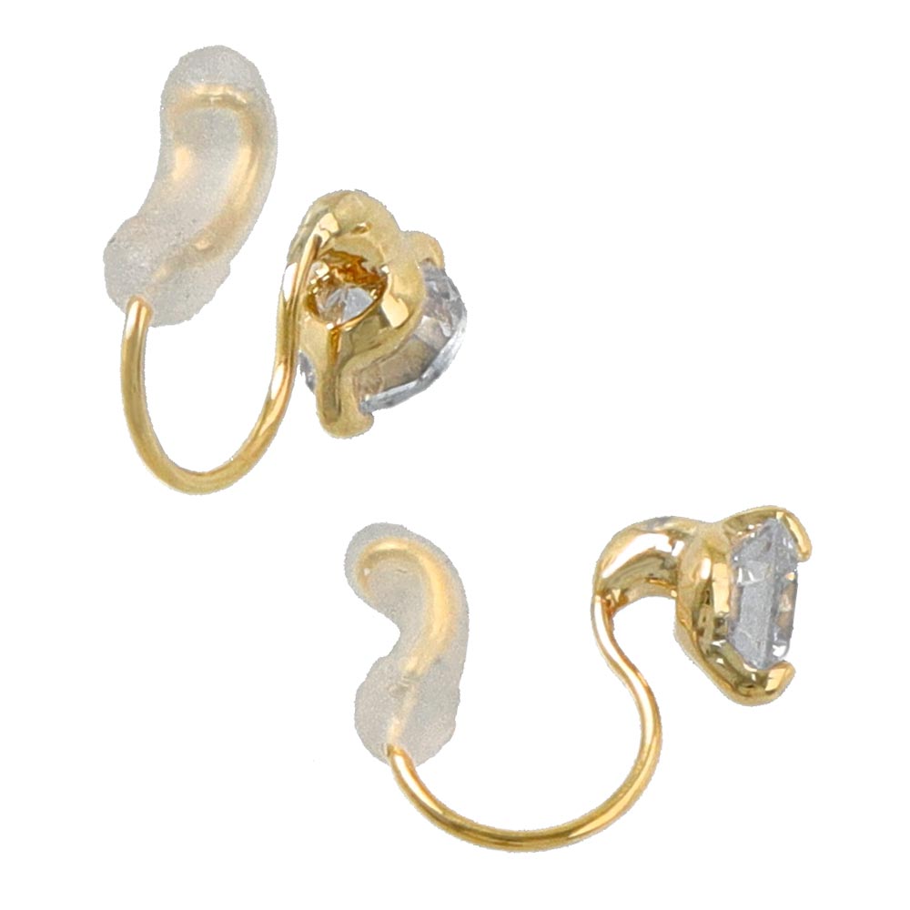4mm CZ Airy Fit Clip On Earrings