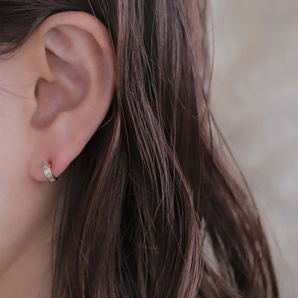CZ Huggie Loop Fit Clip On Earrings
