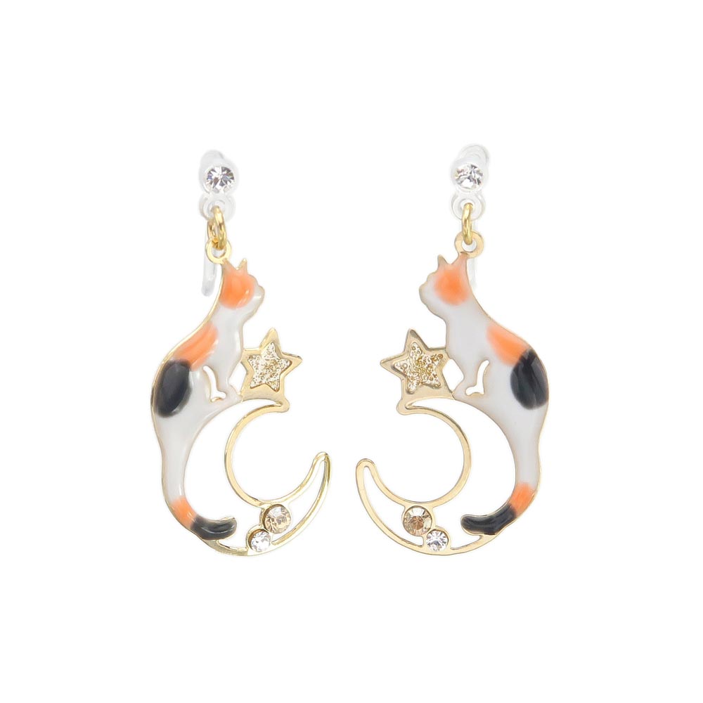 Cat and Crescent Moon Invisible Clip Ons