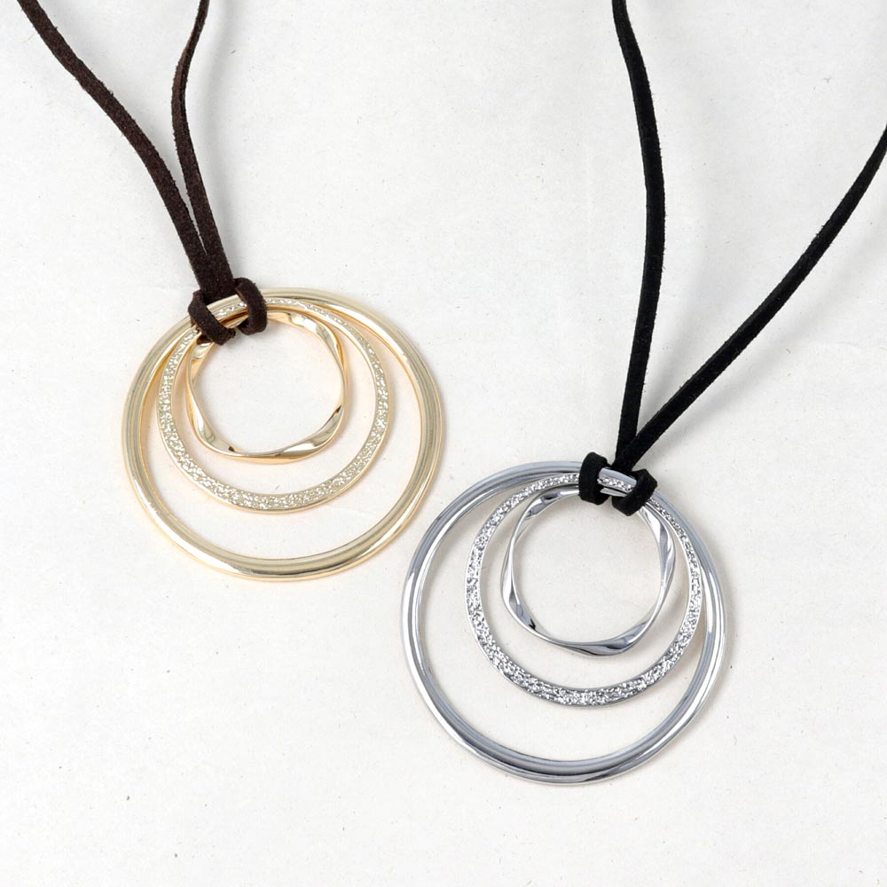 Multi Circle Long Cord Necklace - osewaya