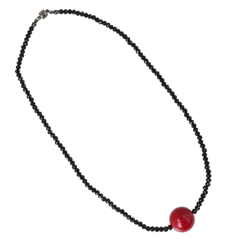 Red Bead Magnetic Closure Necklace