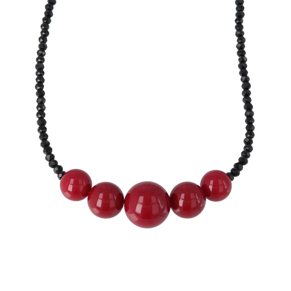 Red Bead Magnetic Closure Necklace