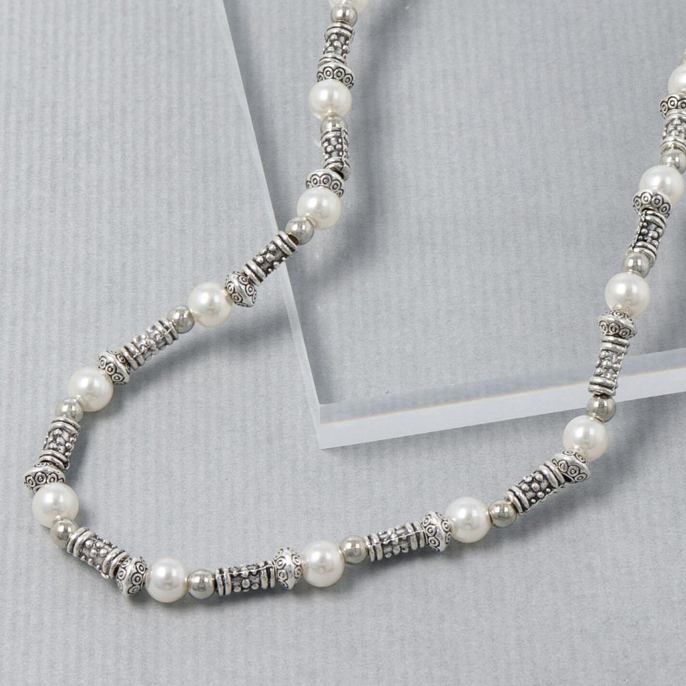 Multi Engraved Bead Necklace - osewaya