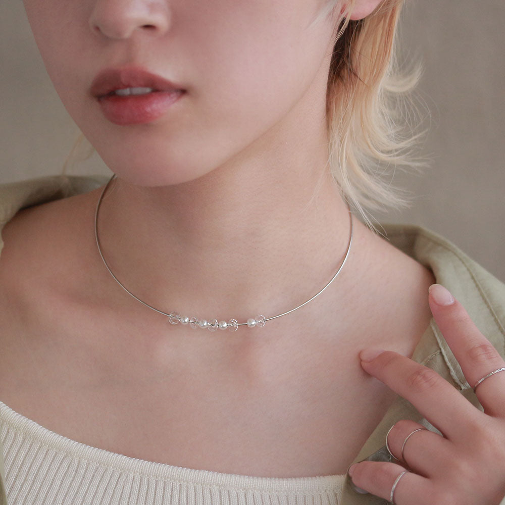 Pearl and Stone Open Choker