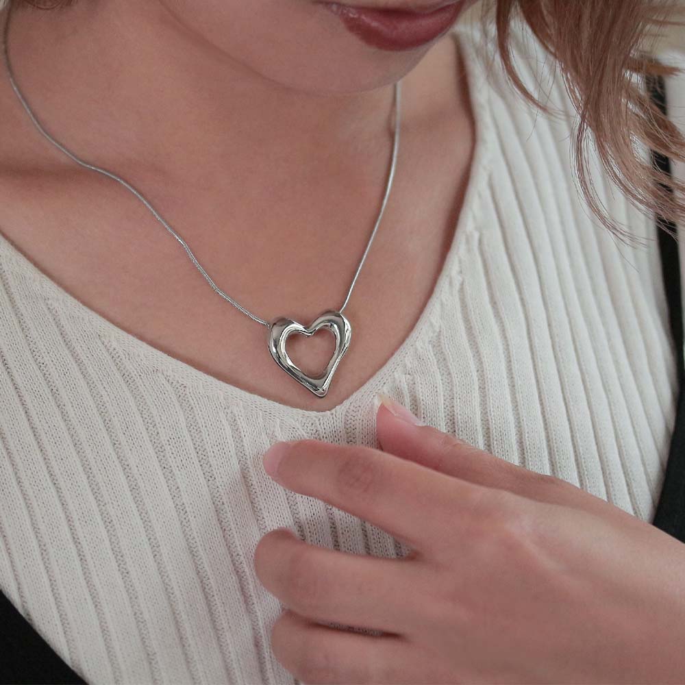Open Heart Statement Necklace