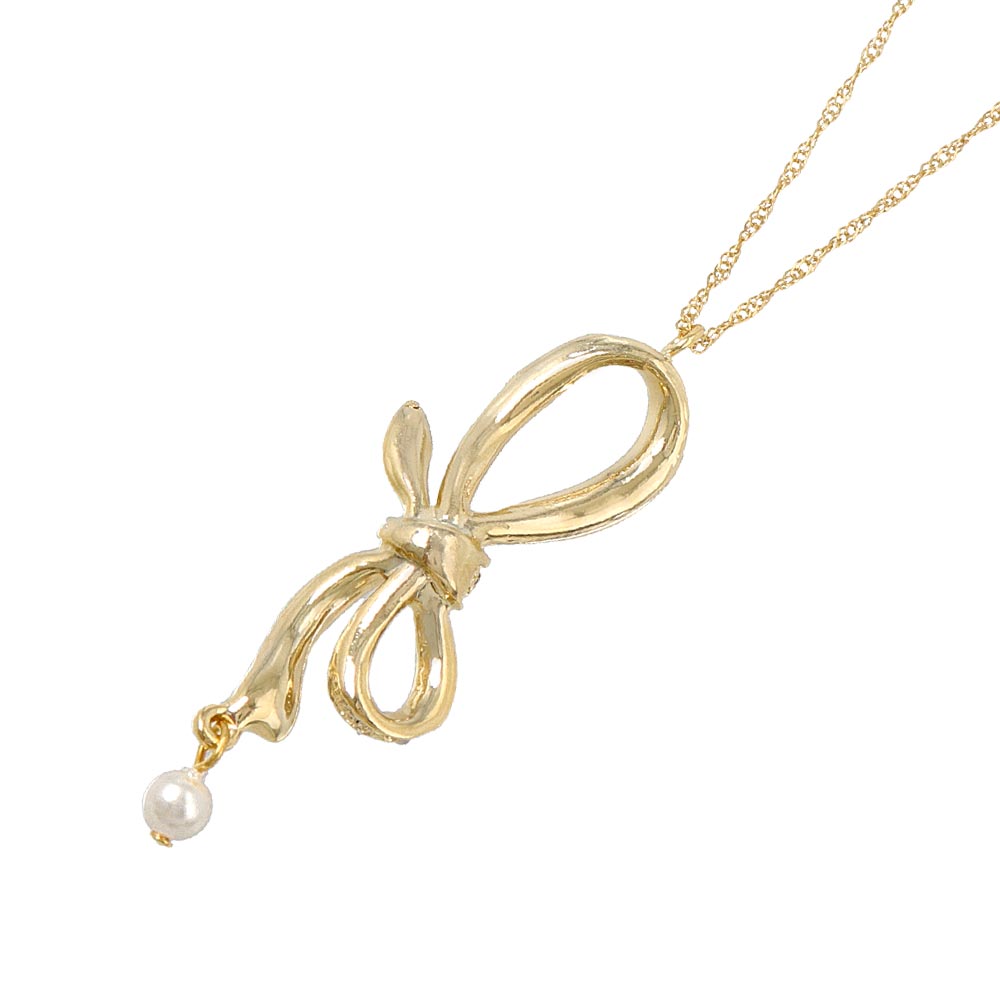 Pave Bow Knot Short Necklace