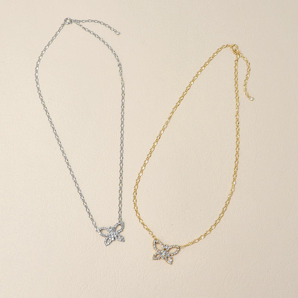 Jeweled Butterfly Chain Necklace - osewaya