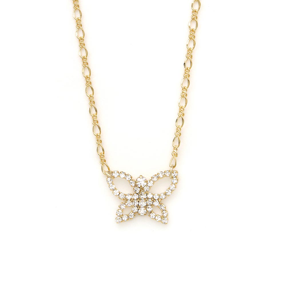 Jeweled Butterfly Chain Necklace