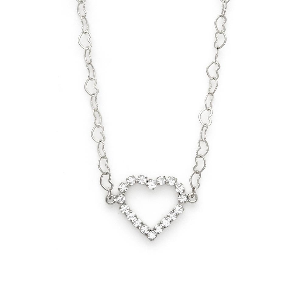 Jeweled Heart Chain Necklace