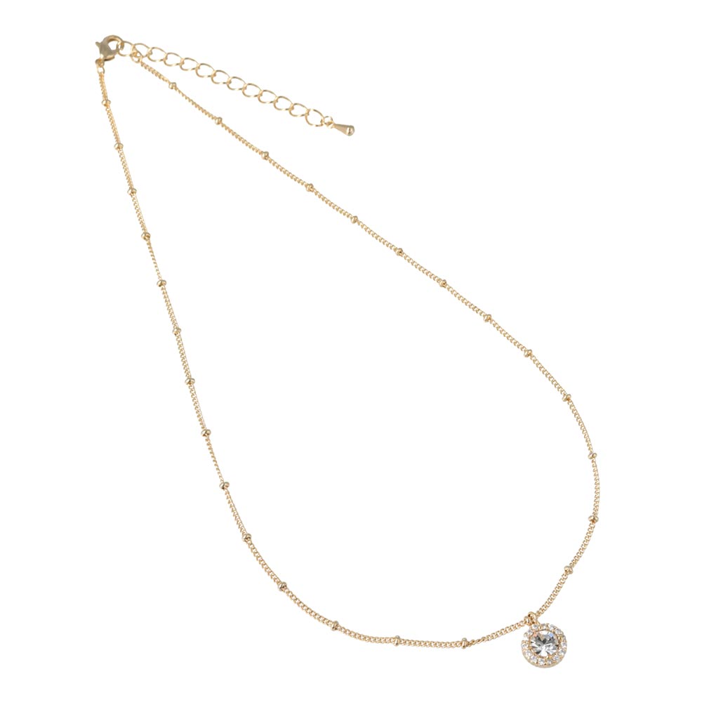 Pave Disc Short Necklace