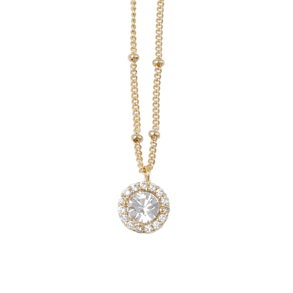 Pave Disc Short Necklace