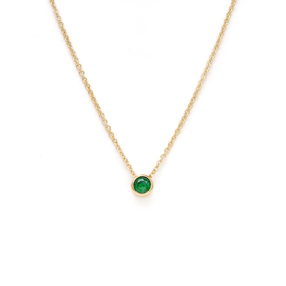 Birthday Month Color CZ Necklace