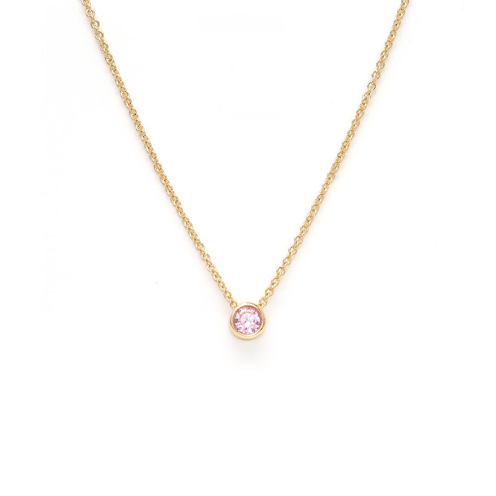 Birthday Month Color CZ Necklace