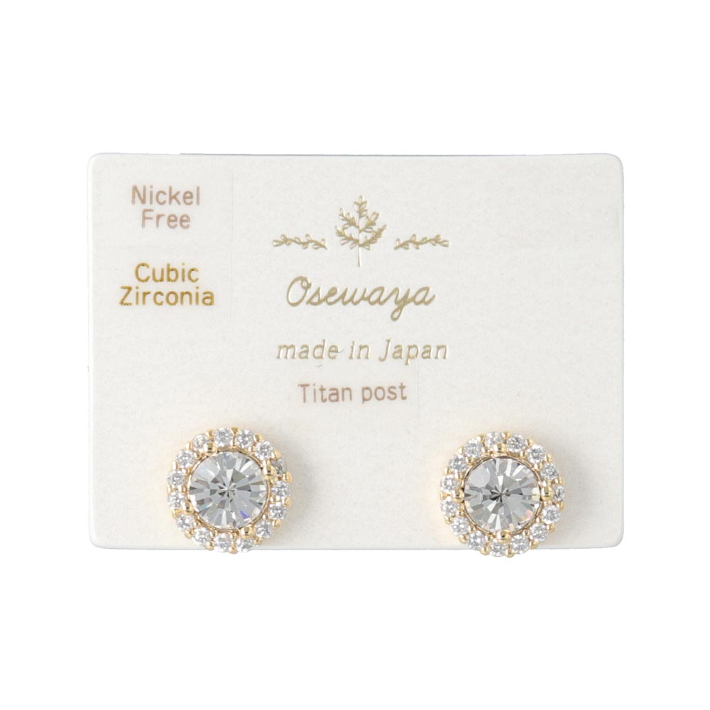 Pave Disc Stud Earrings