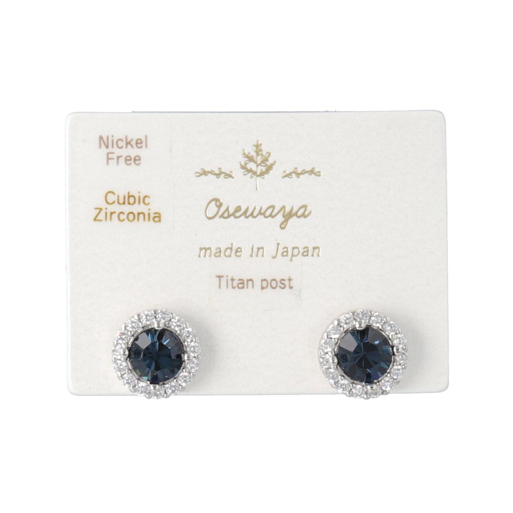 Pave Disc Stud Earrings