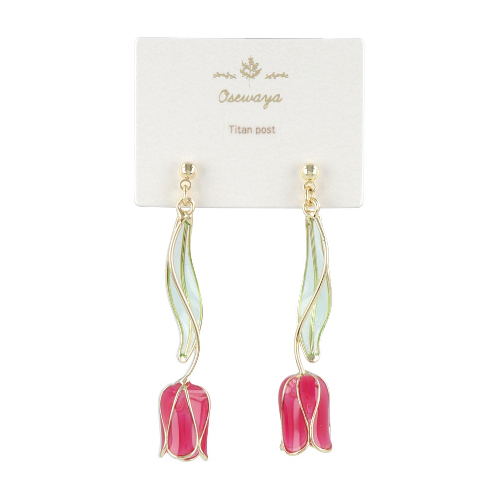 Tulip Drop Titanium Earrings