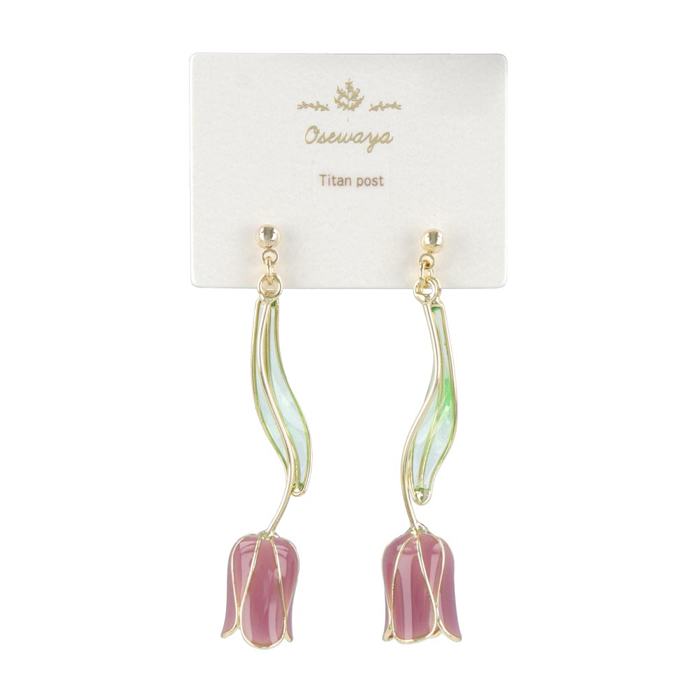 Tulip Drop Titanium Earrings