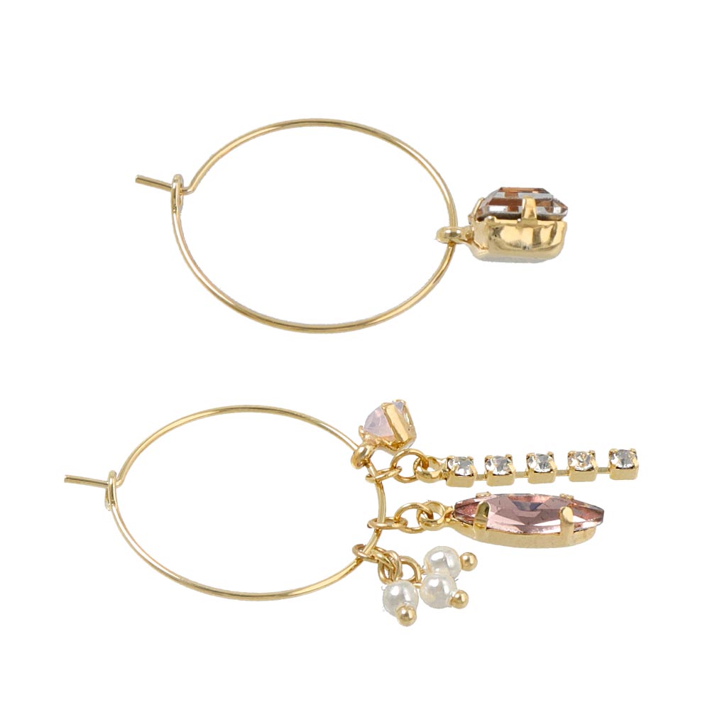 Mix Jeweled Hoop Earrings