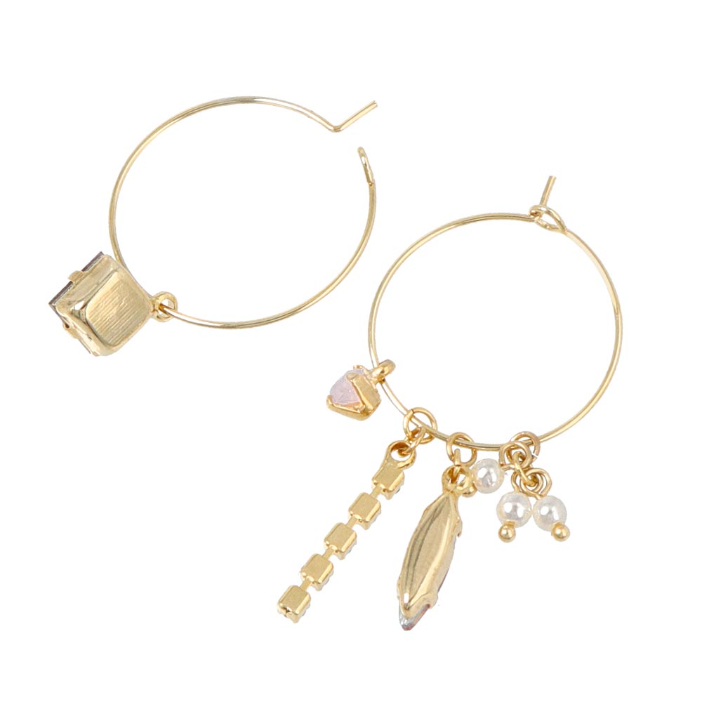 Mix Jeweled Hoop Earrings