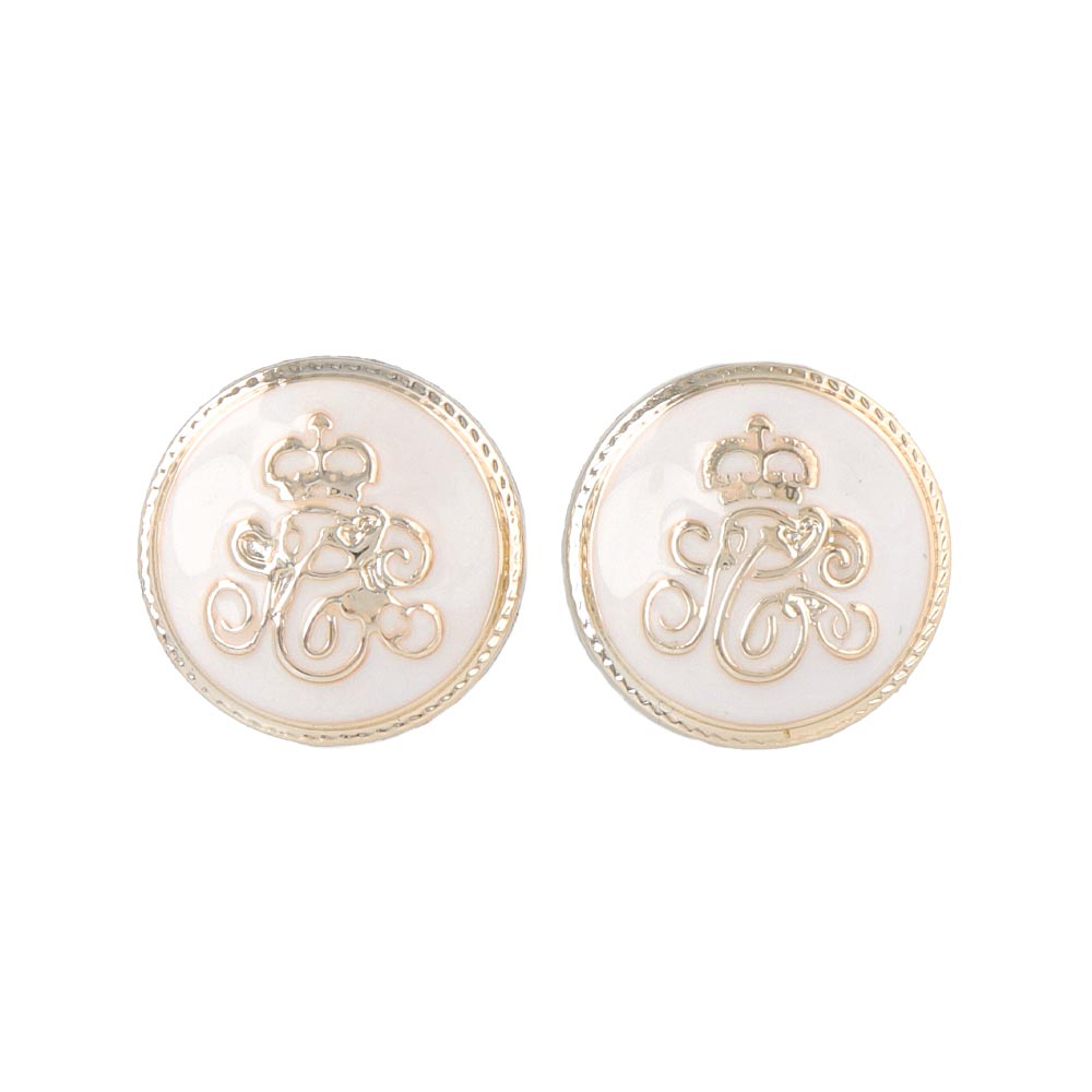 Decorated Button Earrings