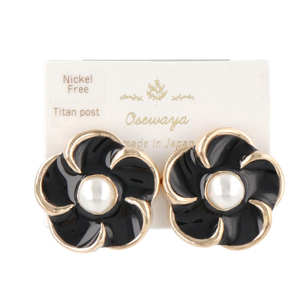 Flower Button Earrings